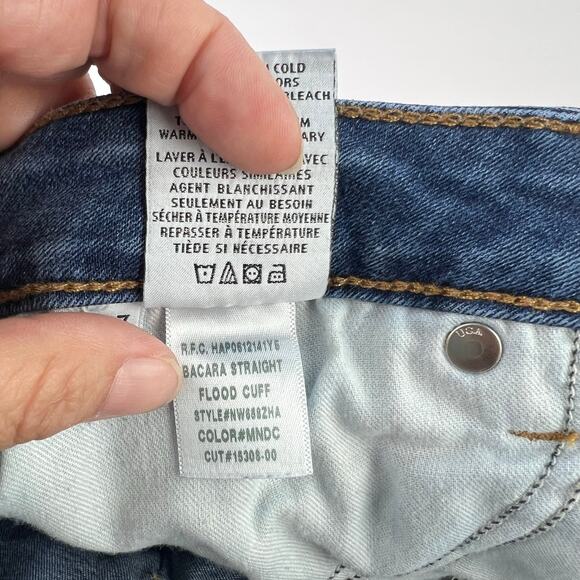 Hudson Bacara Straight Flood Split Raw Cuff Flap Pockets Women's Blue Jeans 27 - Picture 8 of 15